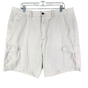 Men's Beige Chaps Cargo Shorts 100% Cotton 9.5" Inseam Size 40